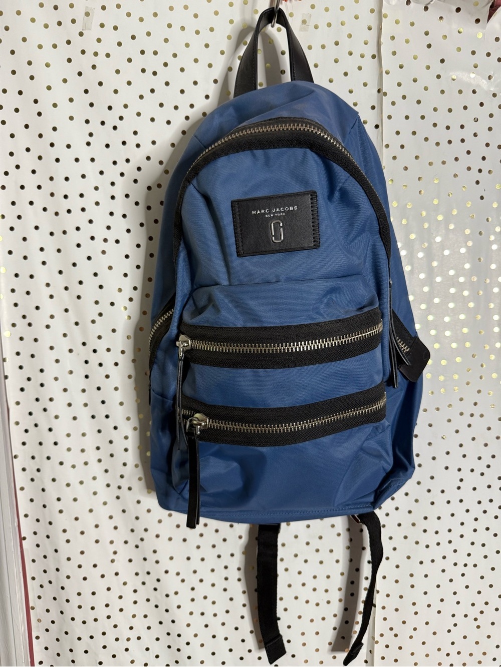 Marc Jacobs Navy Blue Nylon Backpack with Black Trim